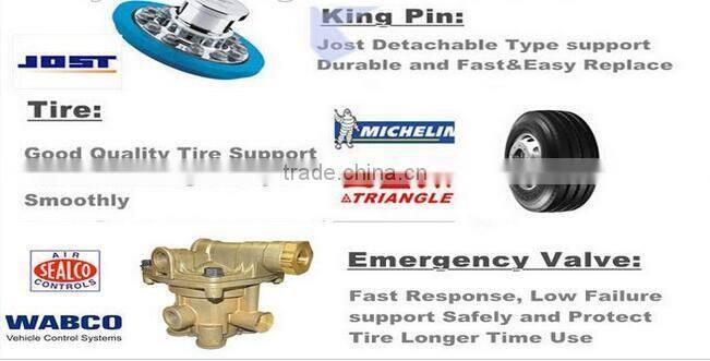 2 Axles 20ft And 40ft Flat Bed Container Trailer