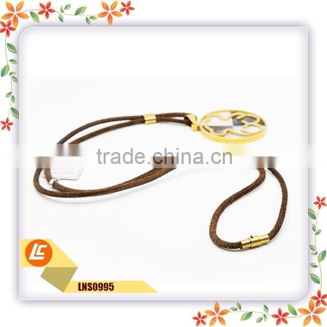 Genuine Pu leather fashion necklace with exquisite pendants for woman type