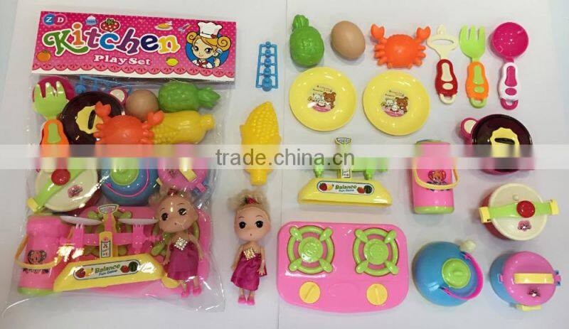 2016 new fashion doll girl games play kitchen toy girls toys play set