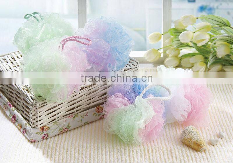 wholesalecoll ball bath towel bath sponge flower scrubber body cleaing mesh shower wash ponge