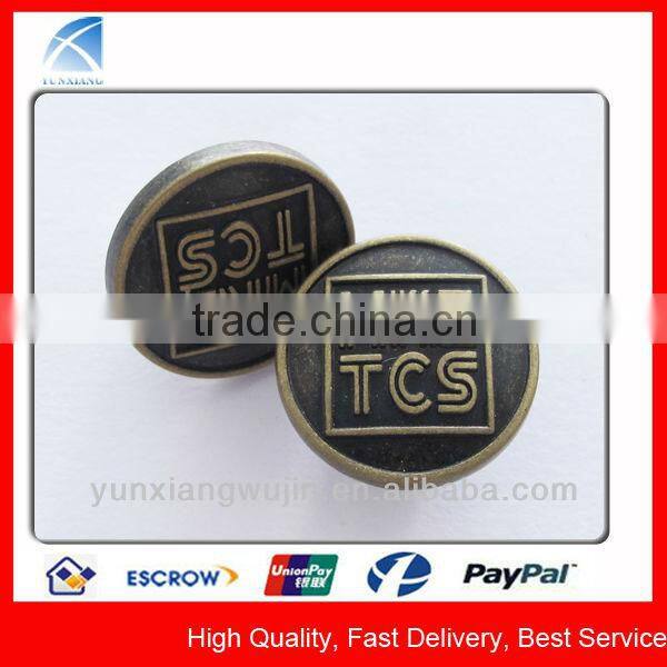 YX1840 Custom Embossed Metal Clothing Jeans Buttons for Men