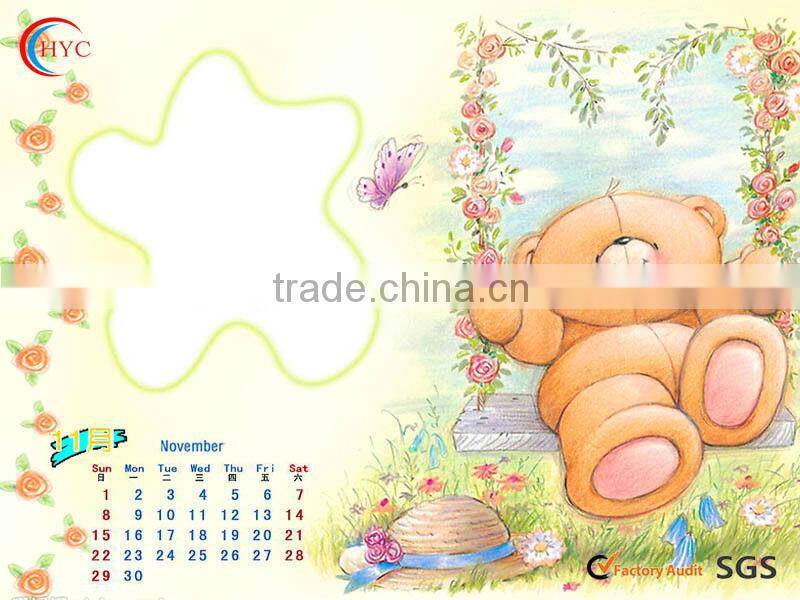 2014 promotion gift all kinds design wall calendar
