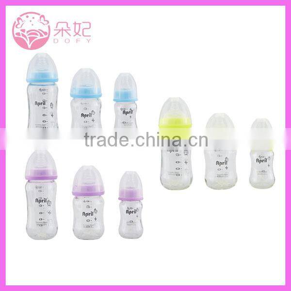 Series wholesale borosilicate glass milk bottles for baby