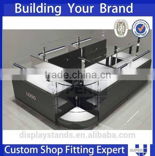 2016 Shopping Mall Customized Watch Kiosk With Tempered Glass