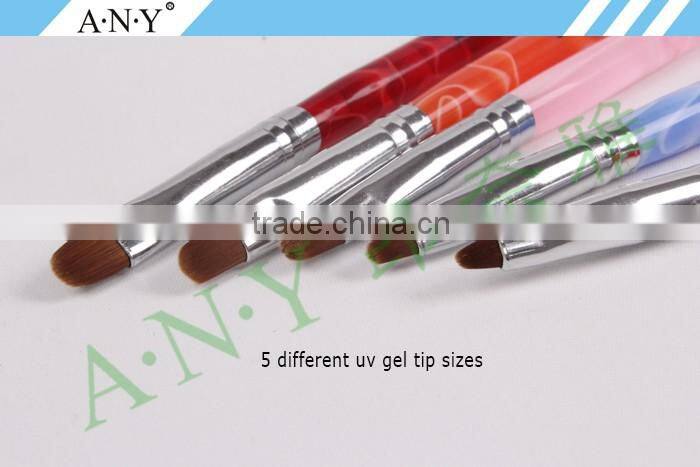 ANY Different Colors Acrylic Handle 5 Piece Two Sides Nail Art Brush Sets