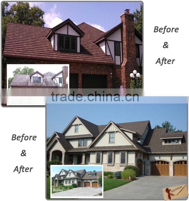 2015 cheap metal roofing with color sand stone cover/sand coated metal roof sheets with stone coated steel composite roofing