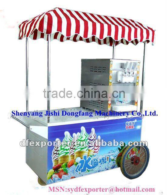 Soft ice cream display cart