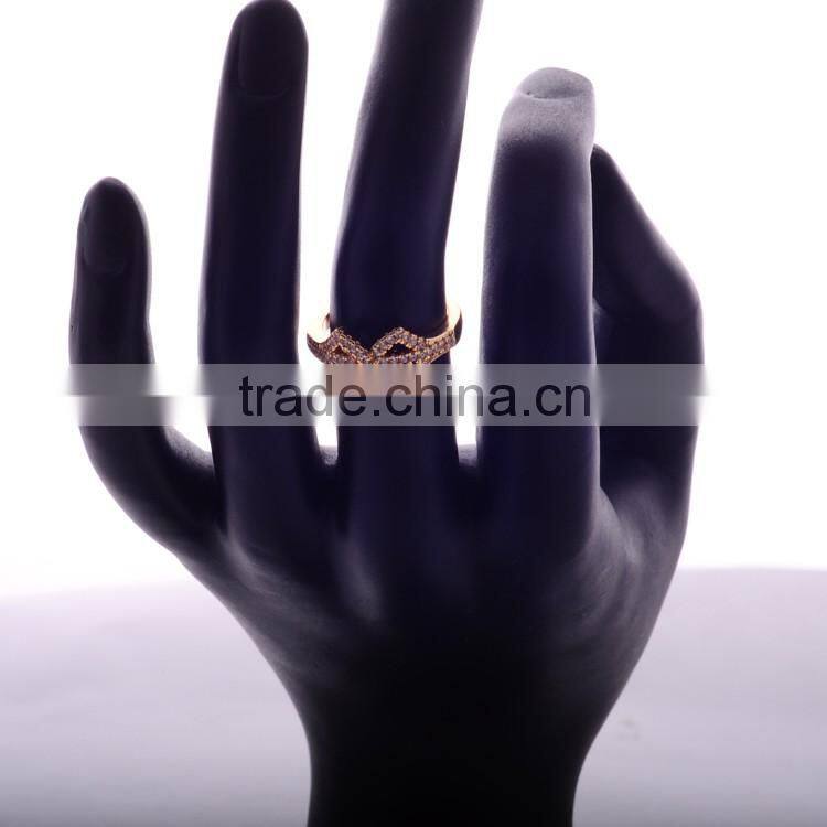 >>>2016 YIWU T&J women fashion Korean style rings gold plated infinity shape rhinestone crystal rings for lady/