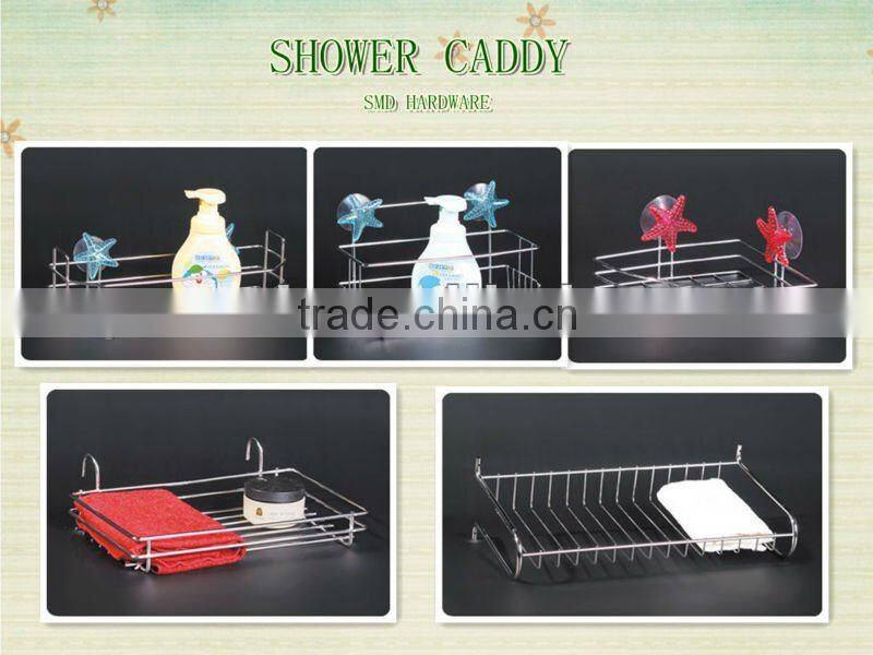 Metal chrome bathroom shower caddy