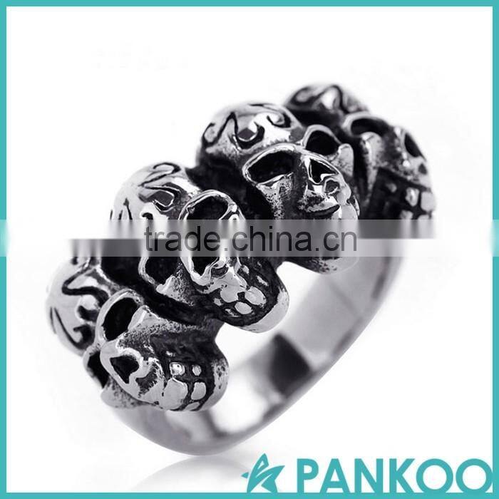 2016 Non-mainstream fashion classic retro series of various punk skull shape Thai silver and titanium unisex ring