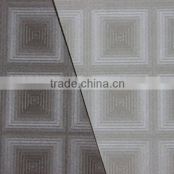 3D affection embossed wallpaper material is Semi PU leather