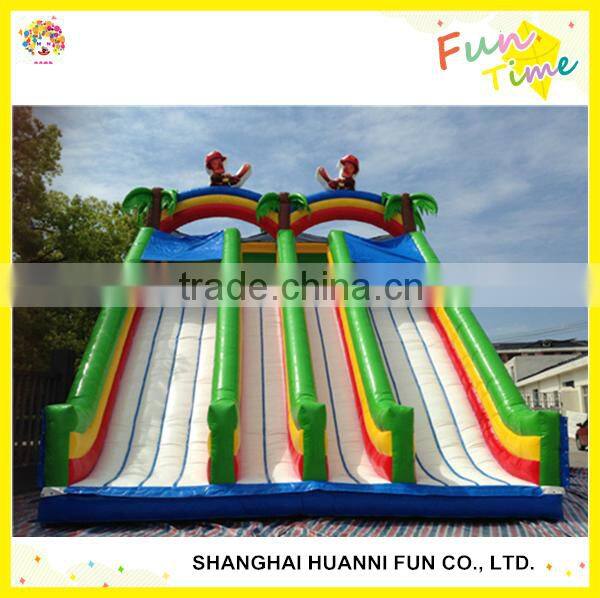 2016 Newest jumping castles giant inflatable double lane slip slide