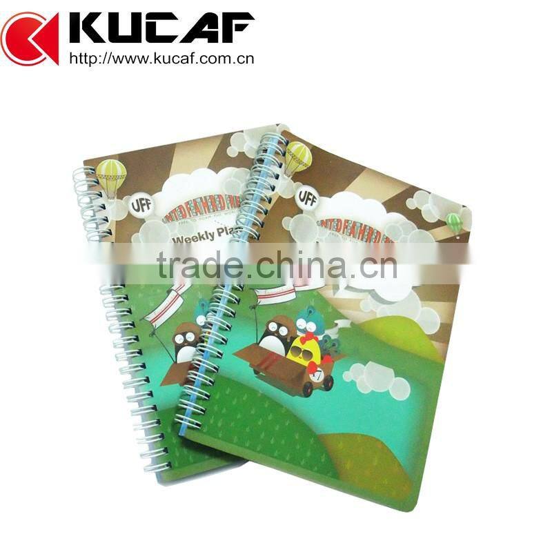 Custom printed spiral notebook with colorful inserts