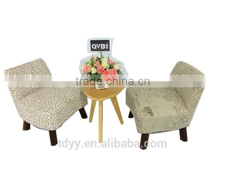 506-1 QVB JIANDE TONGDA Japanese style modern low chair / soft wood footstool with low back living room chair