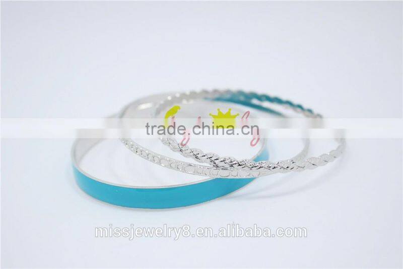Fashion Silver Bangles Sets Multilayer Bracelet Sets(3pcs) Women Jewelry Pulseras Paint Bangle For 2016New Intrend style