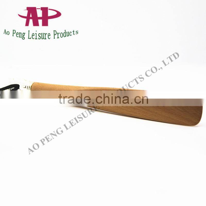 China Factory Wooden Shoe Horn with Brass Handle