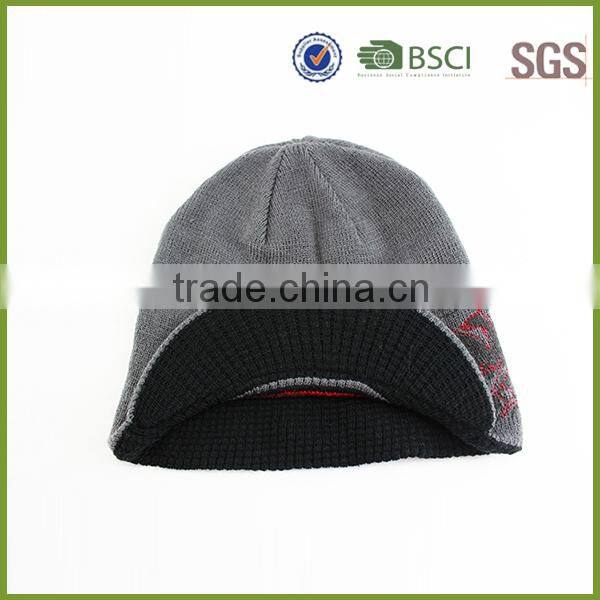 Fashion Multi-colors knitted hats beanie with front visor