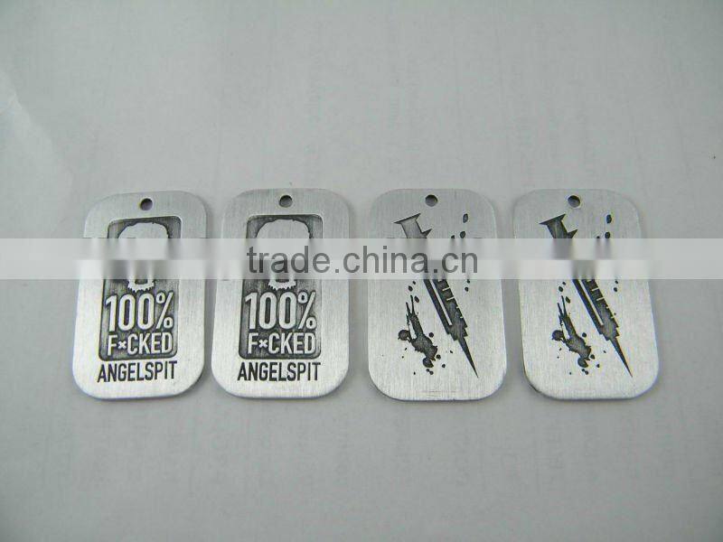 engraved aluminum dog tag, tag necklace, dog tag with soft enamel