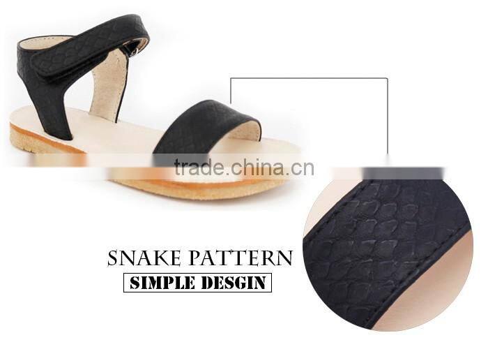 Choozii 2016 Fashion Open Toe Girls Leather Sandals with Flat Design