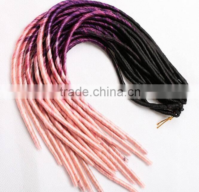 F6676 24" two tone soft dread lock synthetic braiding hair,soft dread braids