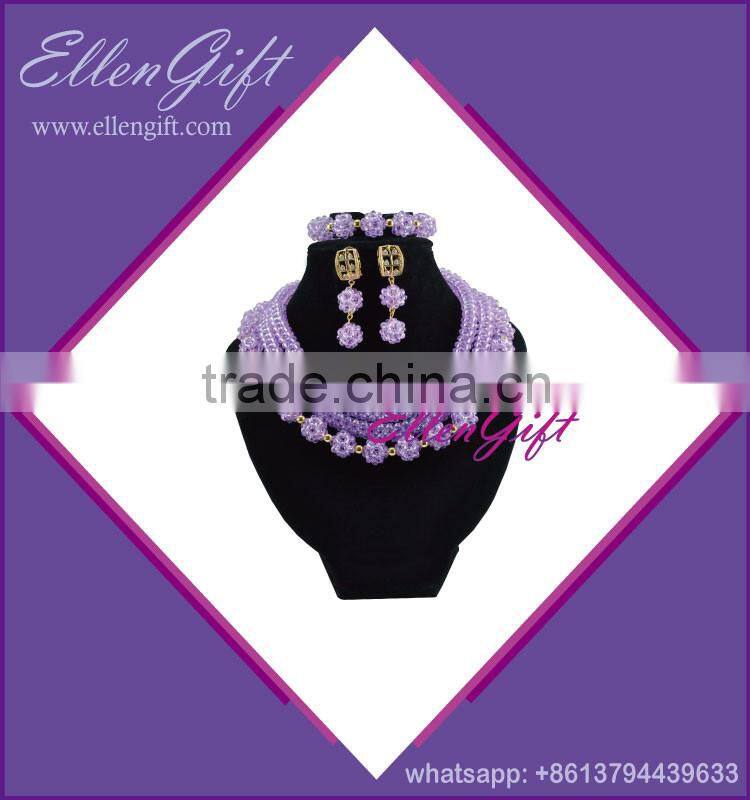 Fashion Purple Beads Jewelry Set AJS3932