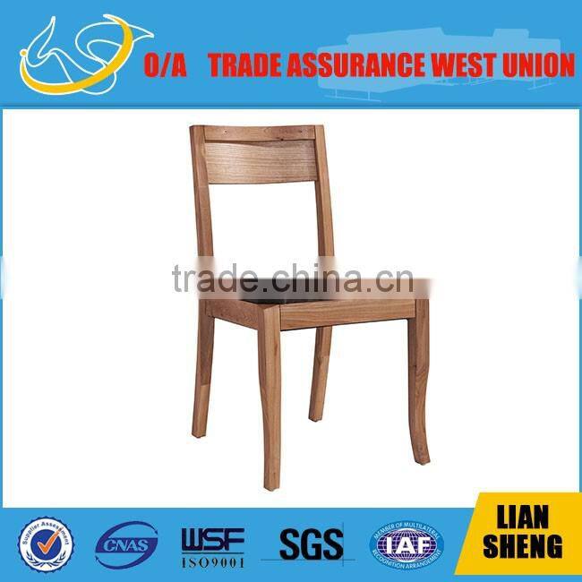 Modern ash solid wood dinning chair with curbed back and fabric covering