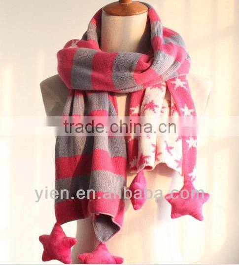 2014 Wholesale Winter Hot Fashion Knitted Scarf America Flag Knitted Scarf