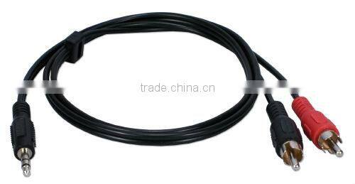 3.5mm Mini-Stereo Male to Two RCA Male Speaker Cable