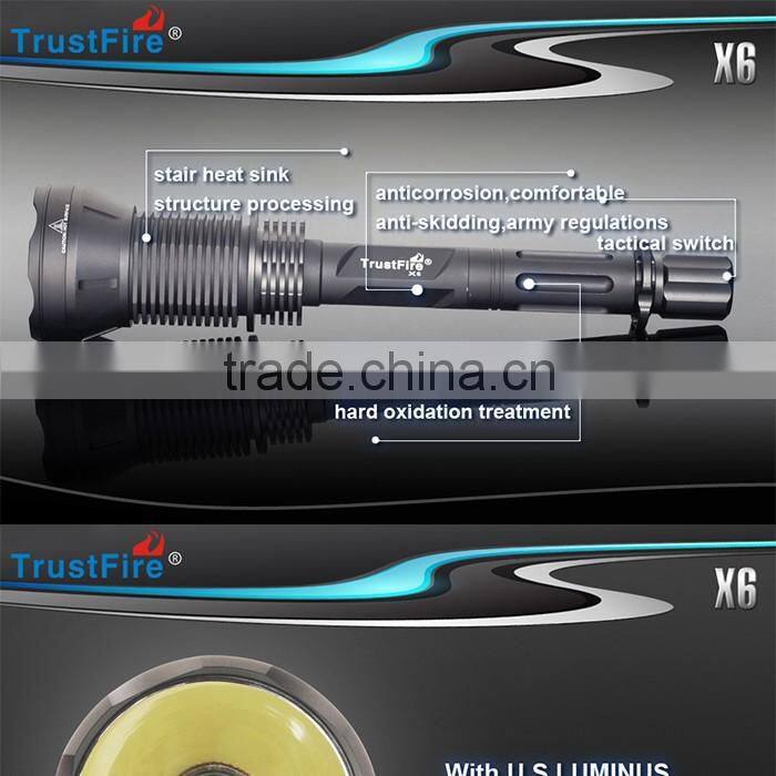 TrustFire 5 modes led flashlights TR-X6 Camping & sports equipment 2300lumens torch flashlight with CE,FCC certification