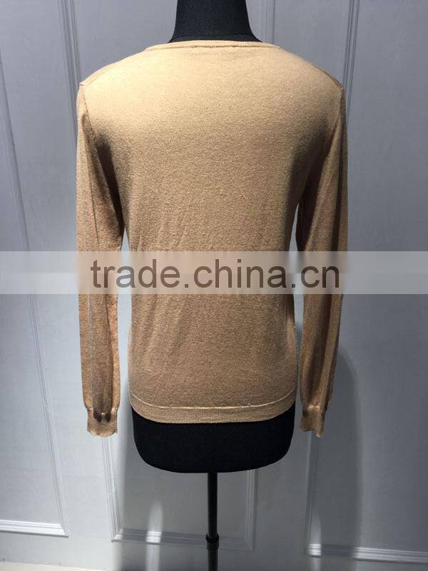 BGAX008 Latest round neck silk cotton soft pullover new design girl sweater