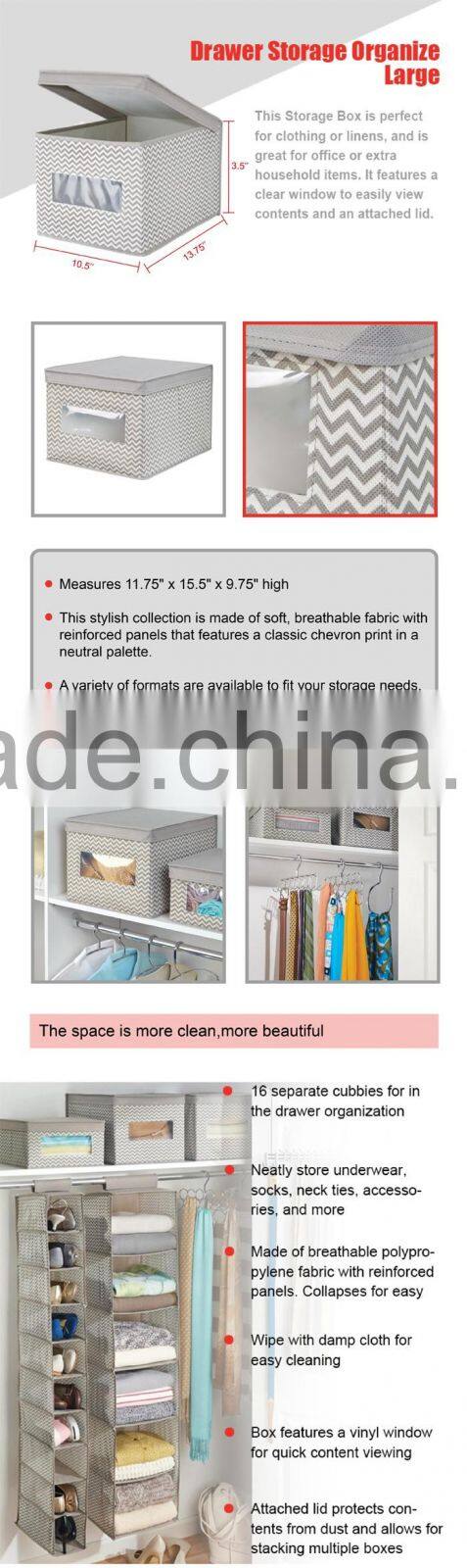 Wholesale fabric folding storage storage box cube closet wardrobe with window
