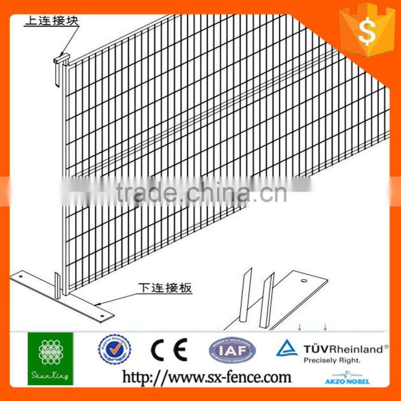Canada standard yellow color pvc coated metal fence temporary fence