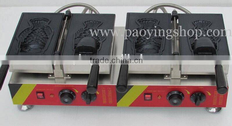 Commercial Use Non-stick 110v 220v Electric Dual 1pc Ice Cream Taiyaki Fish Waffle Baker