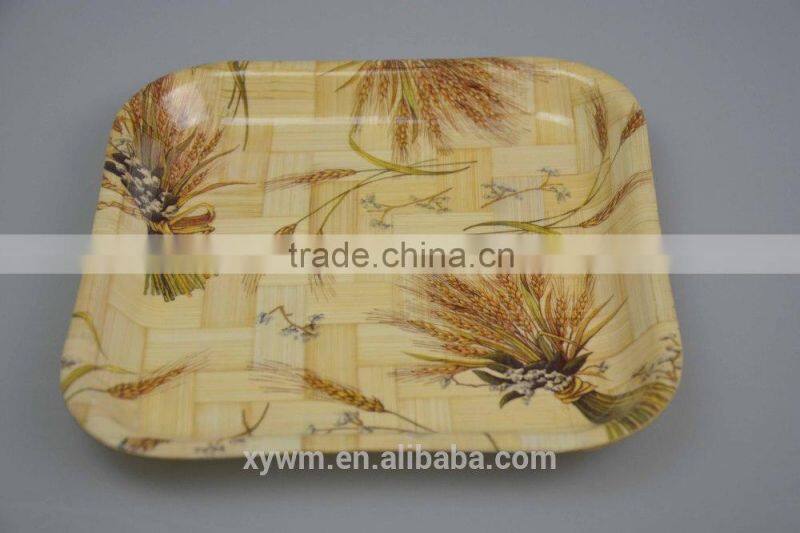 woven bamboo home basics serving tray with different decorative