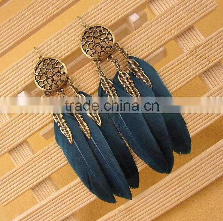 Feather fashion jewelry best selling products earring
