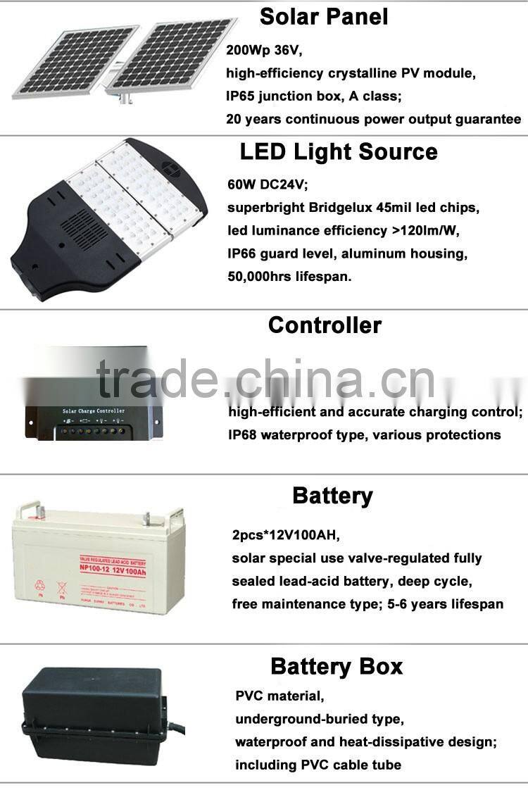 Factory Price 5 Years Warranty Waterproof 80W Solar Garden Light