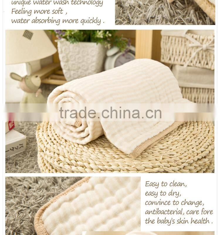 Natural colored cotton Newborn infant cotton bath towel supersoft baby blanket