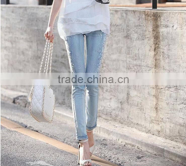 The new hot drilling Slim thin jeans women trousers