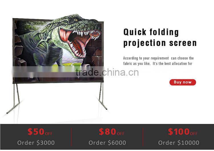 200 inch 4:3 fast foldable screen /3D rear & front projection screen fabric