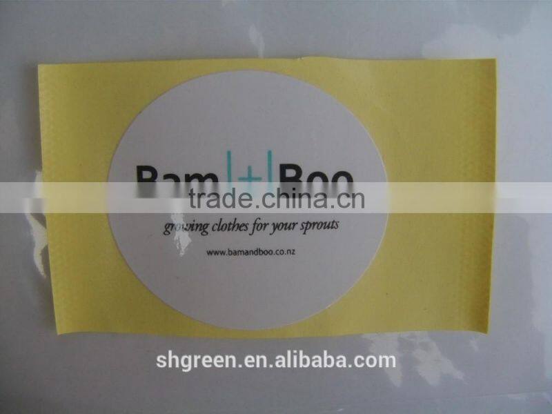 Glossy paper sticker for clothes