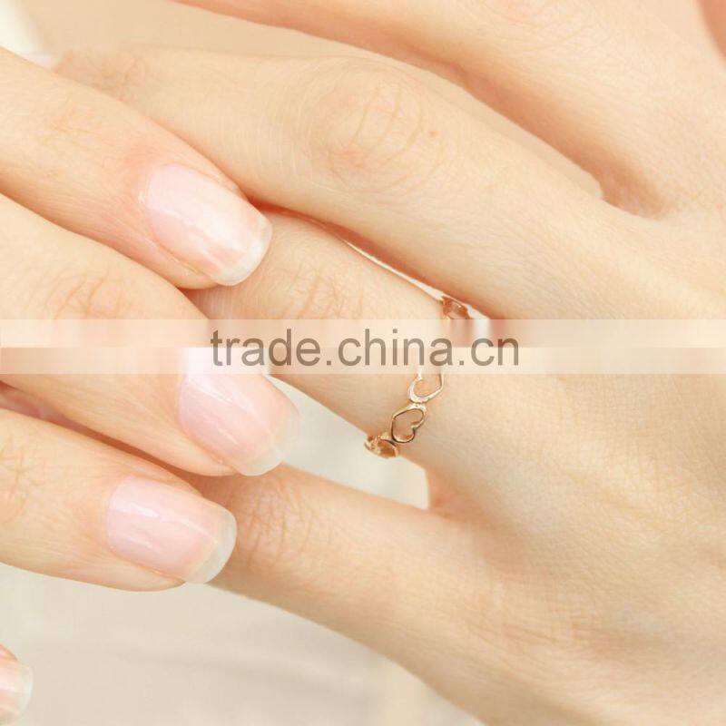 Unique design ladies heart-shaped metal rings finger rings with heart shape