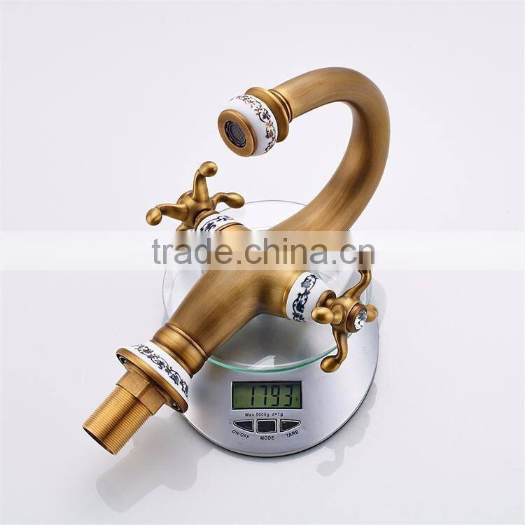 FLG100014 Bathroom Cold&Hot Water Antique Brass Sink Faucet