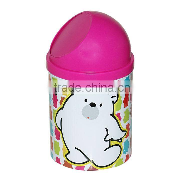Tin household cartoon cute mini trash can