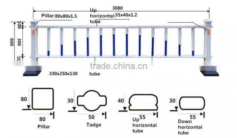 Transport facilities, highway guardrail electrostatic painting the road city zinc steel fence