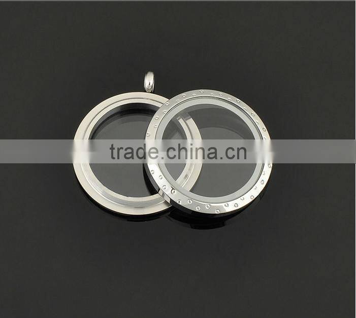 silver living glass floating locket pendant