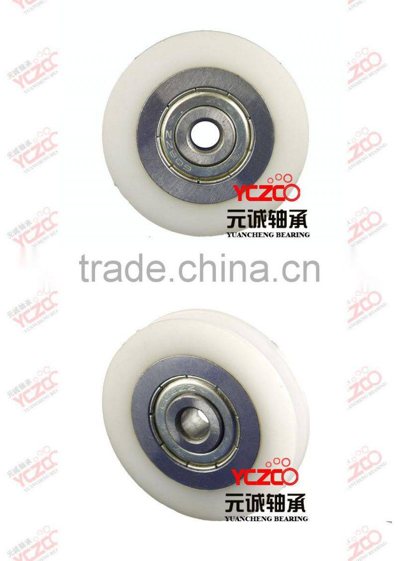 Small sliding door roller with carbon steel bearing