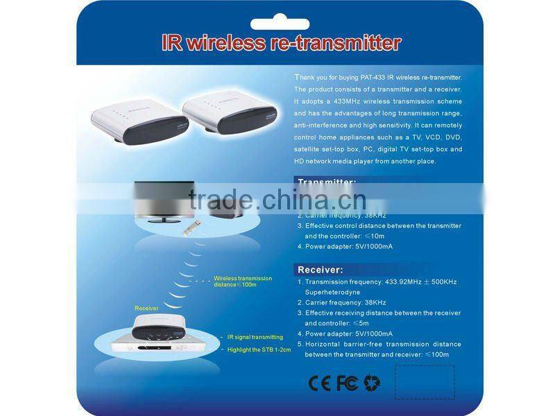 IR wireless re-transmitter range signal extender Wireless IR Remote Extender 200m