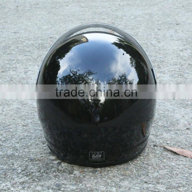 Adult Mirror Shield Gloss Black Full Face Motorcycle Street Helmet DOT Moto Bike
