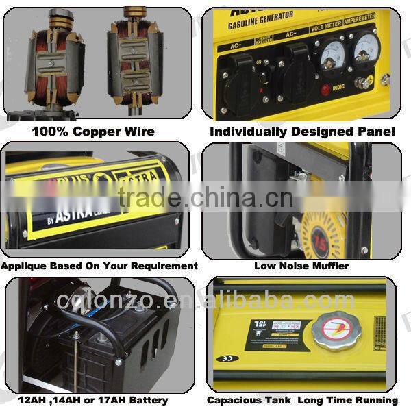 1KW Electric Start Portable Gasoline Generator With CE And SONCAP