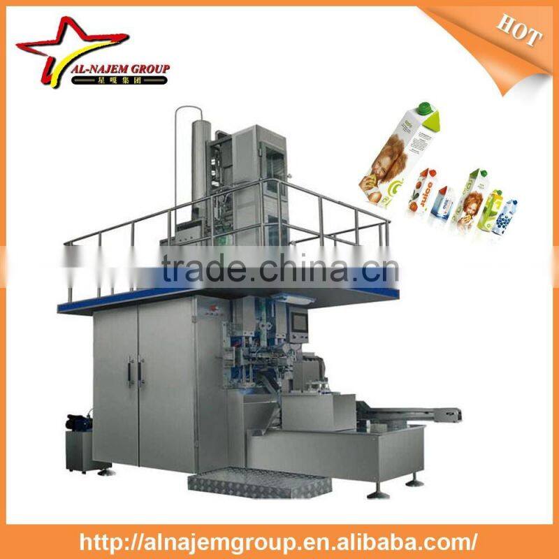 Automatic juice aspetic carton filling line for filling capping and labeling machine/aseptic filling machine for fruit/milk